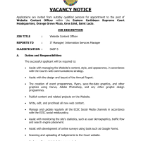 Eastern Caribbean Supreme Court - Web Content Officer